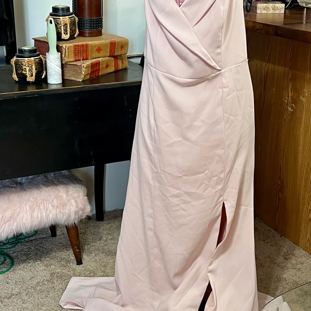 Blush Maxi Dress with Slit